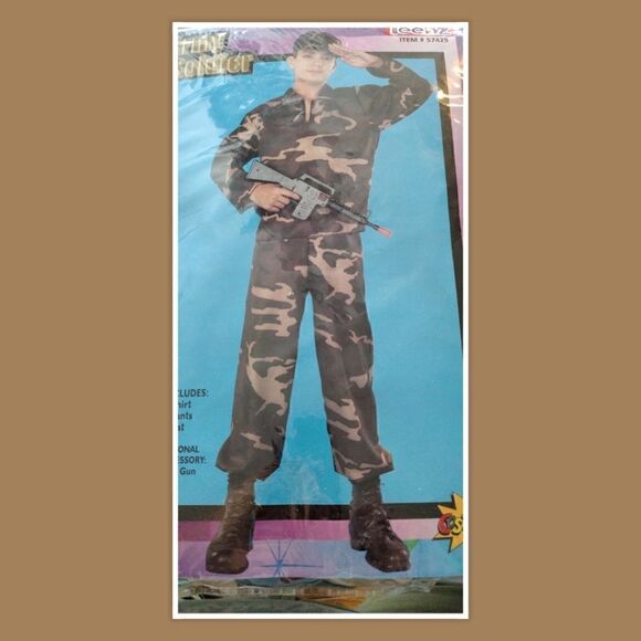 NWT Halloween Soldier Costume size Teen pants waist 34" Inseam 28" Top pit to pi - Picture 1 of 4
